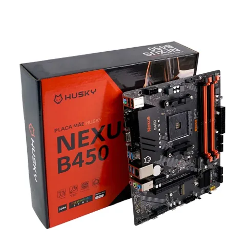 Placa-Mãe Husky Nexus B450 HPM450, M.2 NVMe, DDR4 3200MHz