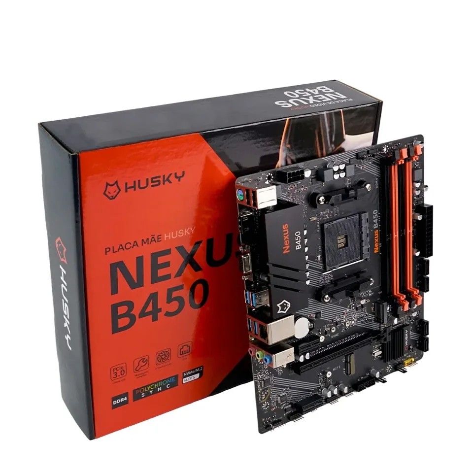 Placa-Mãe Husky Nexus B450 HPM450, M.2 NVMe, DDR4 3200MHz