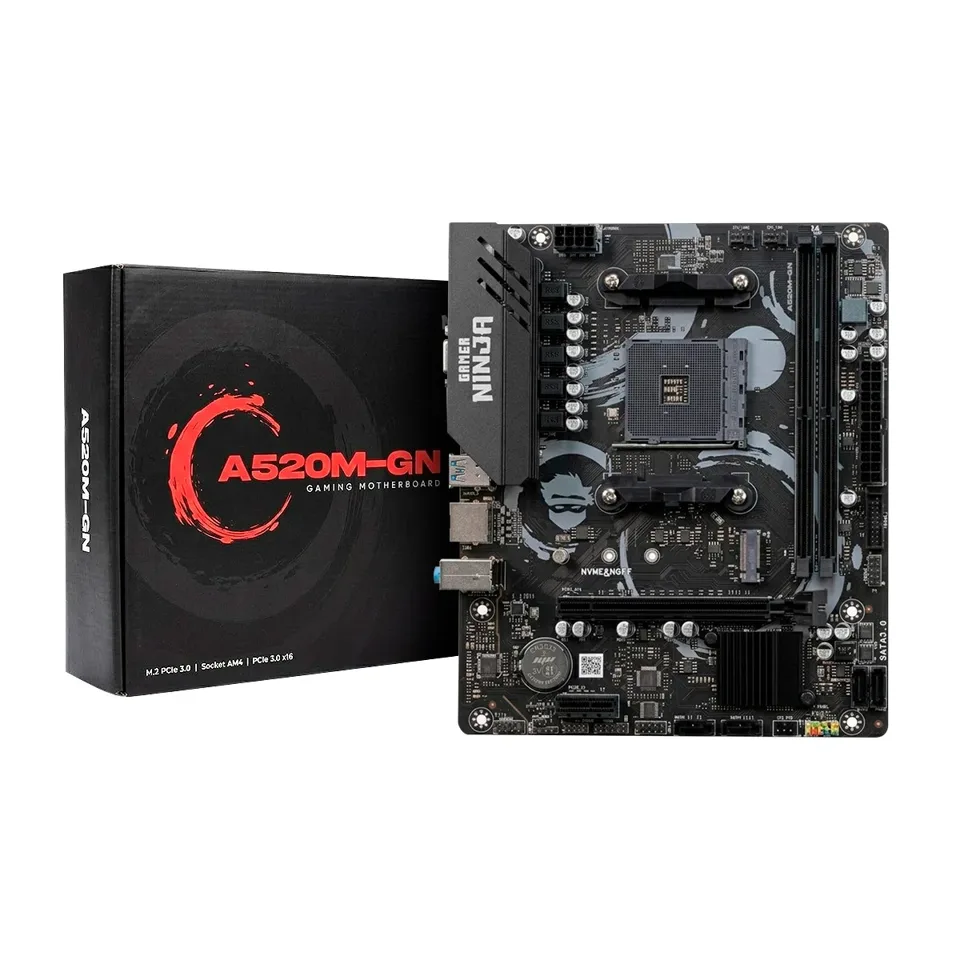 Placa-Mãe Gamer Ninja A520M-GN, AMD AM4, M-ATX, DDR4
