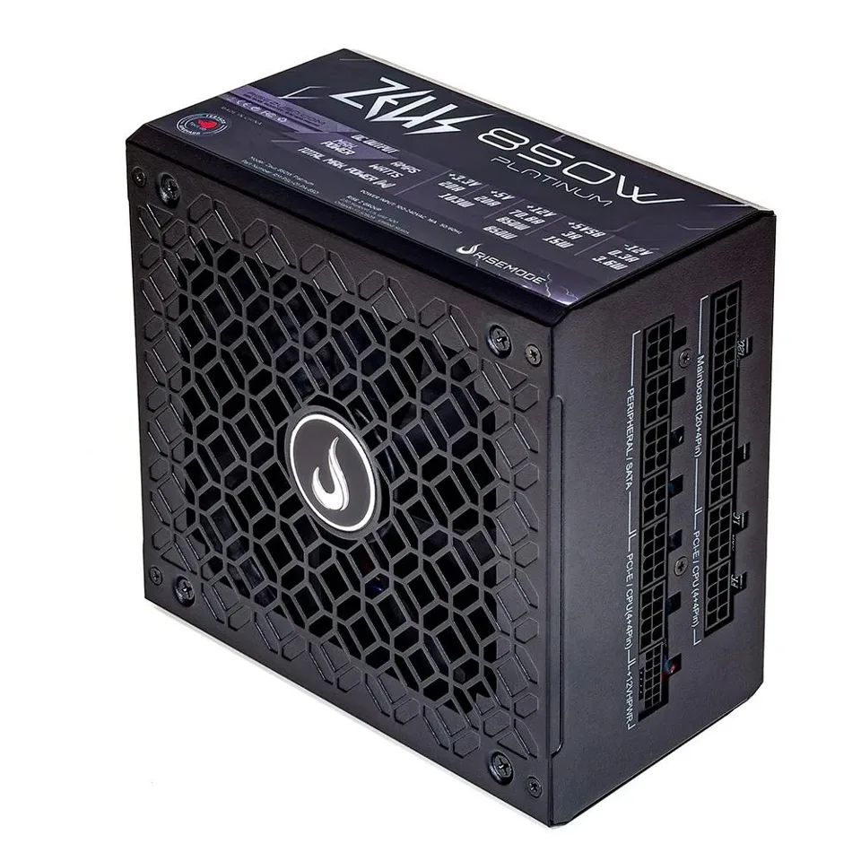 Fonte Gamer Rise Mode Zeus, 850W, Modular, PFC Ativo, Preto