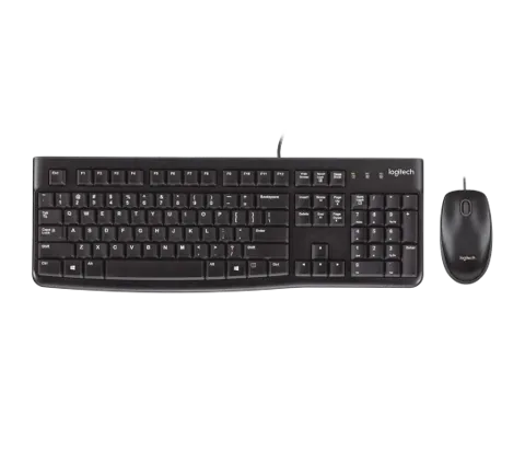 Teclado e Mouse Com Fio USB MK120 Logitech, Conforto, Resistente