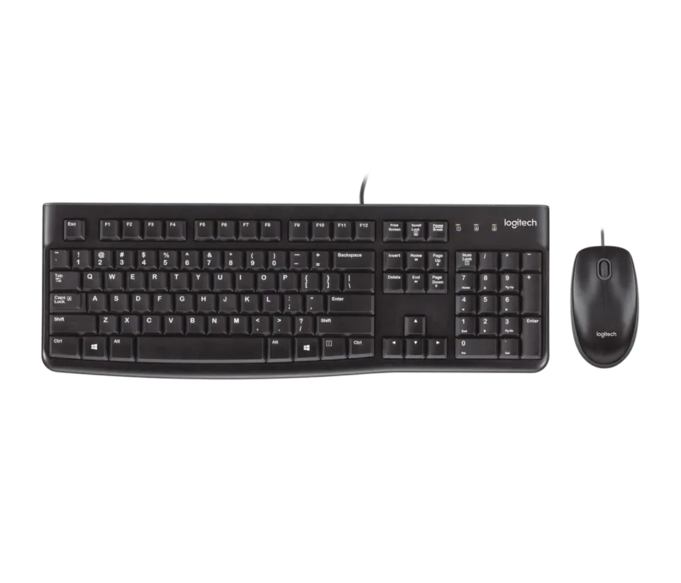 Teclado e Mouse Com Fio USB MK120 Logitech, Conforto, Resistente