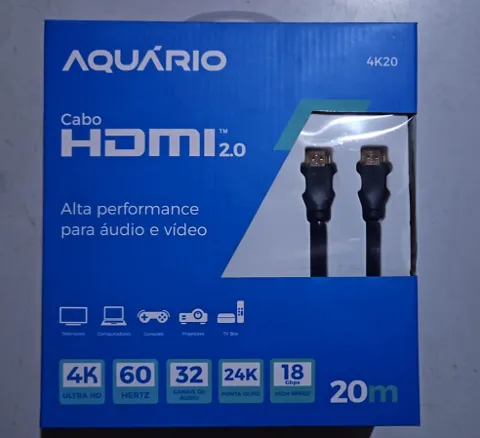 Cabo HDMI 2.0 4K 20 Metros Aquário