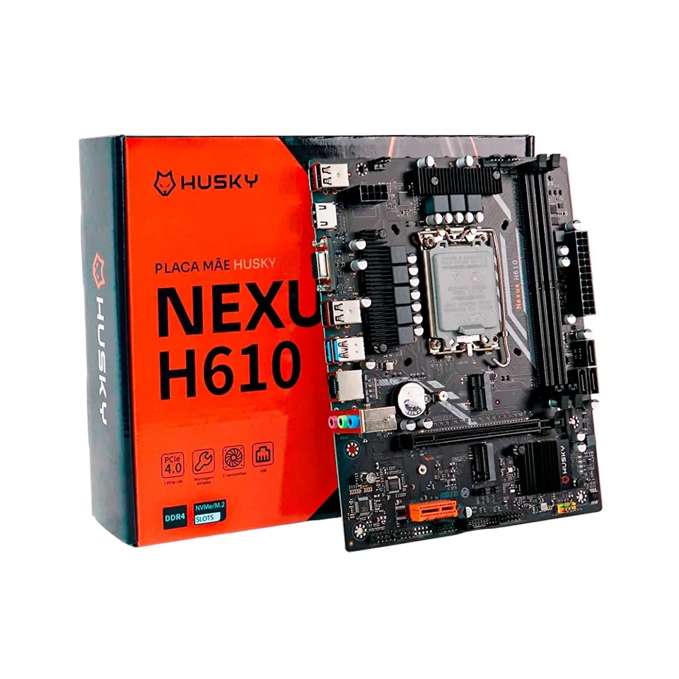Placa-Mãe Husky Nexus H610 HPM610, LGA 1700, DDR4, M.2 NVMe