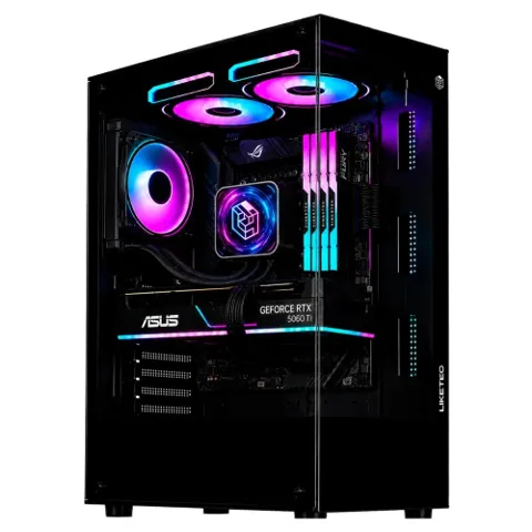 Gabinete Gamer Liketec Heydar Dark, Mid Tower, ATX, Lateral e Frontal em Vidro Temperado, Sem Fan ,Preto