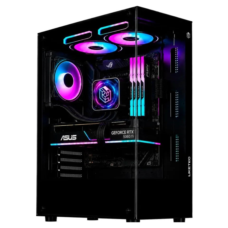 Gabinete Gamer Liketec Heydar Dark, Mid Tower, ATX, Lateral e Frontal em Vidro Temperado, Sem Fan ,Preto