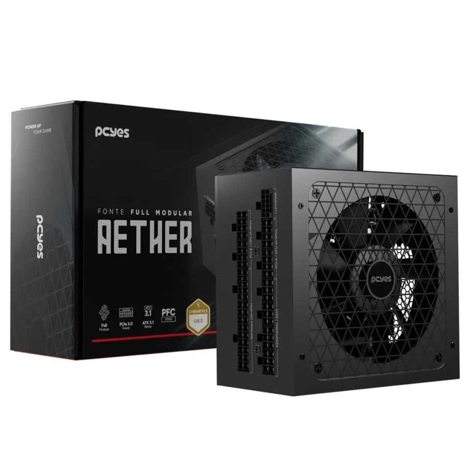 Fonte Gamer Pcyes Aether 1000W Full Modular Cybenetics Gold