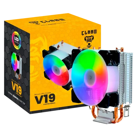 CPU COOLER FAN V19 | LED FIXO 4 PIN – CLANM