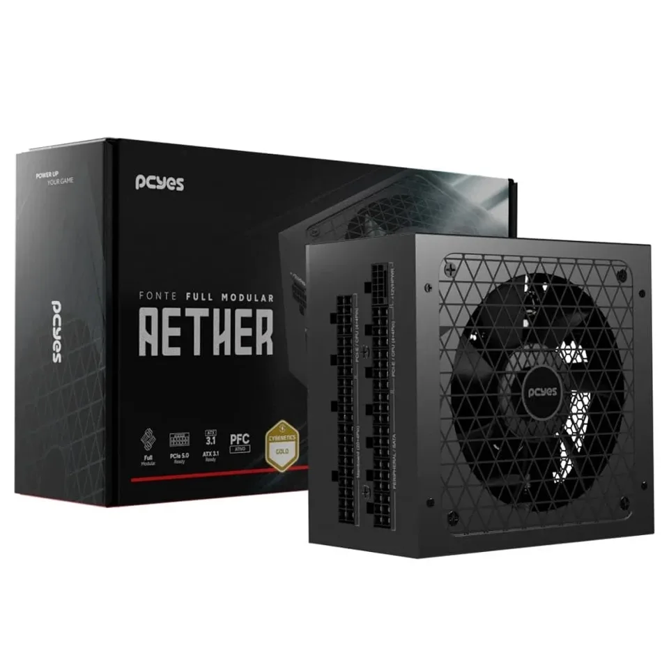 Fonte Gamer Pcyes Aether 850W Full Modular Cybenetics Gold