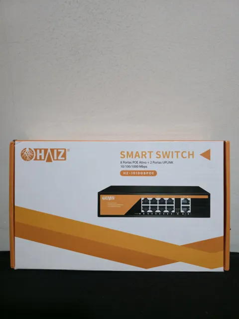 Switch Poe Com 8 Portas Poe + 2 Portas UP LINK HZ-1010GB-POE