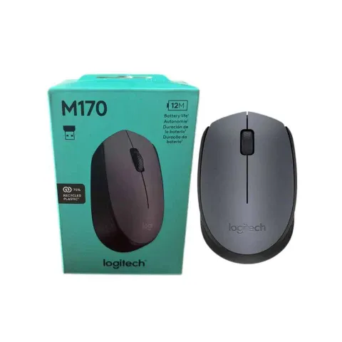 Mouse Sem Fio Logitech M170 Com Pilha Cinza, 1000DPI