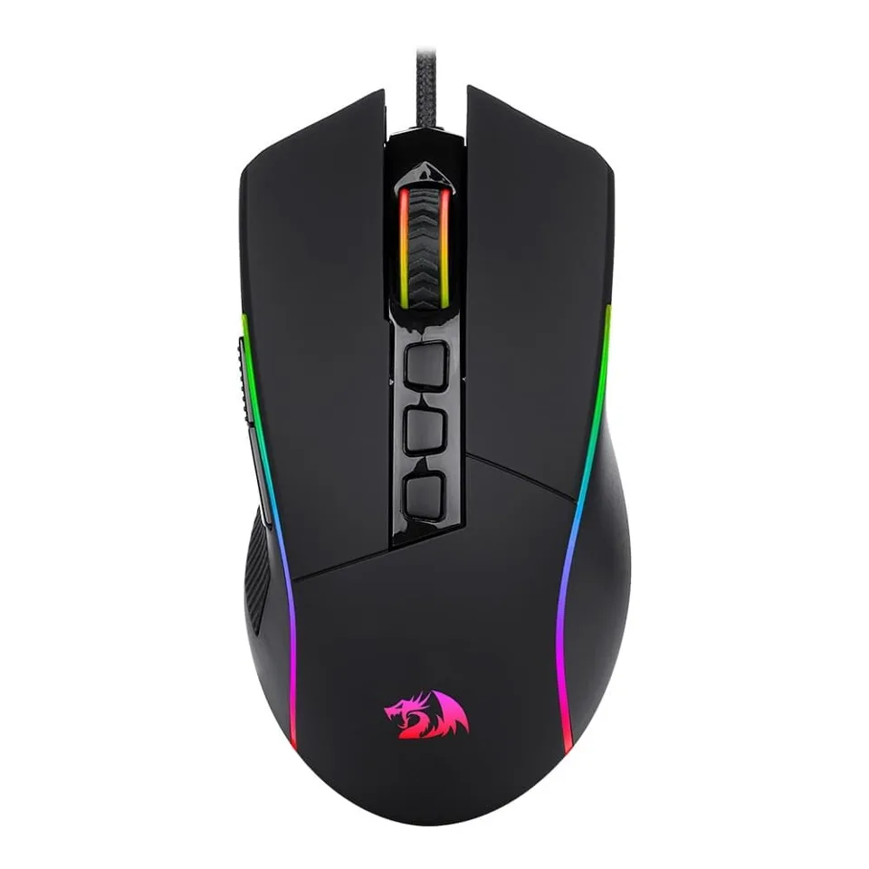 Mouse Gamer Redragon Plank, RGB, 16000 DPI, 9 Botões, Preto