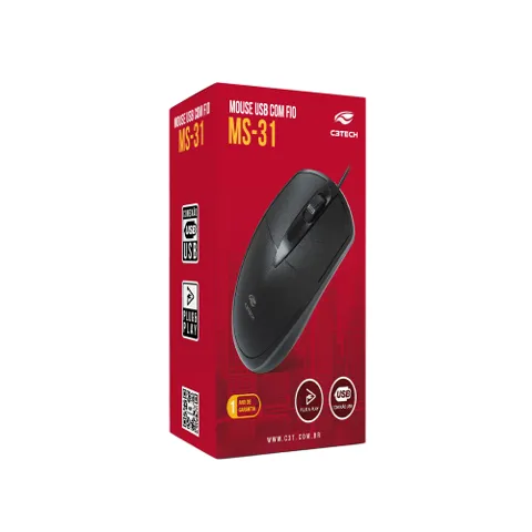 Mouse USB MS-31BK Preto C3Tech